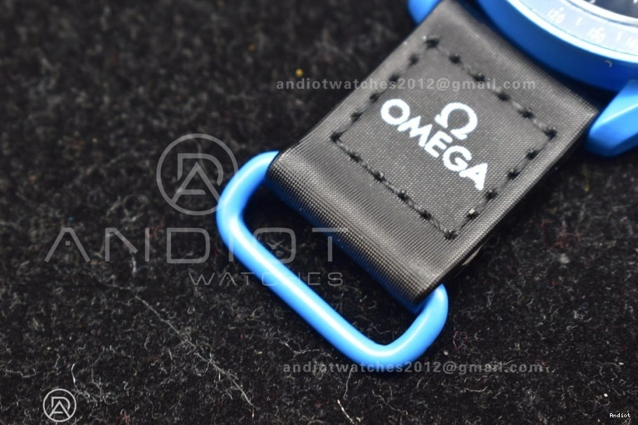 on Mission to Quartz Swatch Neptune Nylon Moonwatch Omega Bioceramic x Strap 0107